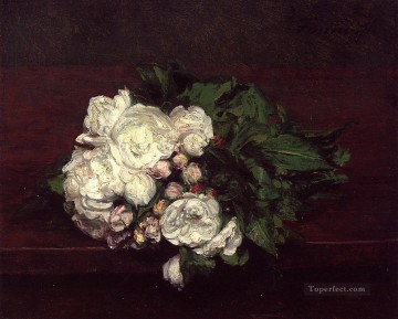 Flores Painting - Flores Rosas Blancas pintor de flores Henri Fantin Latour